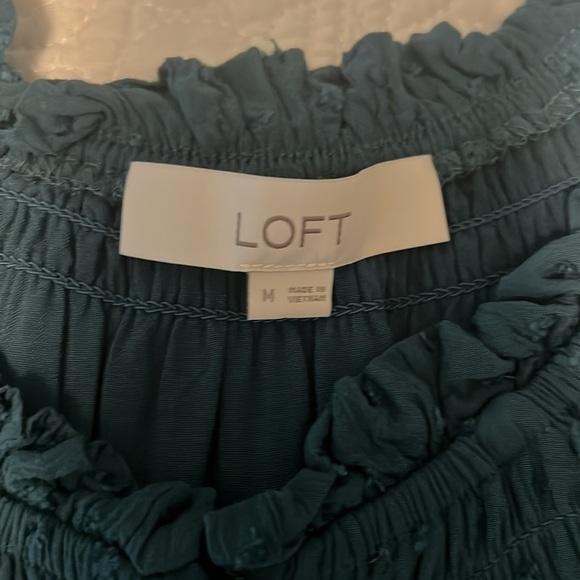 Loft Pick Dot Dark Teal Romper with Pockets - Picture 3 of 5
